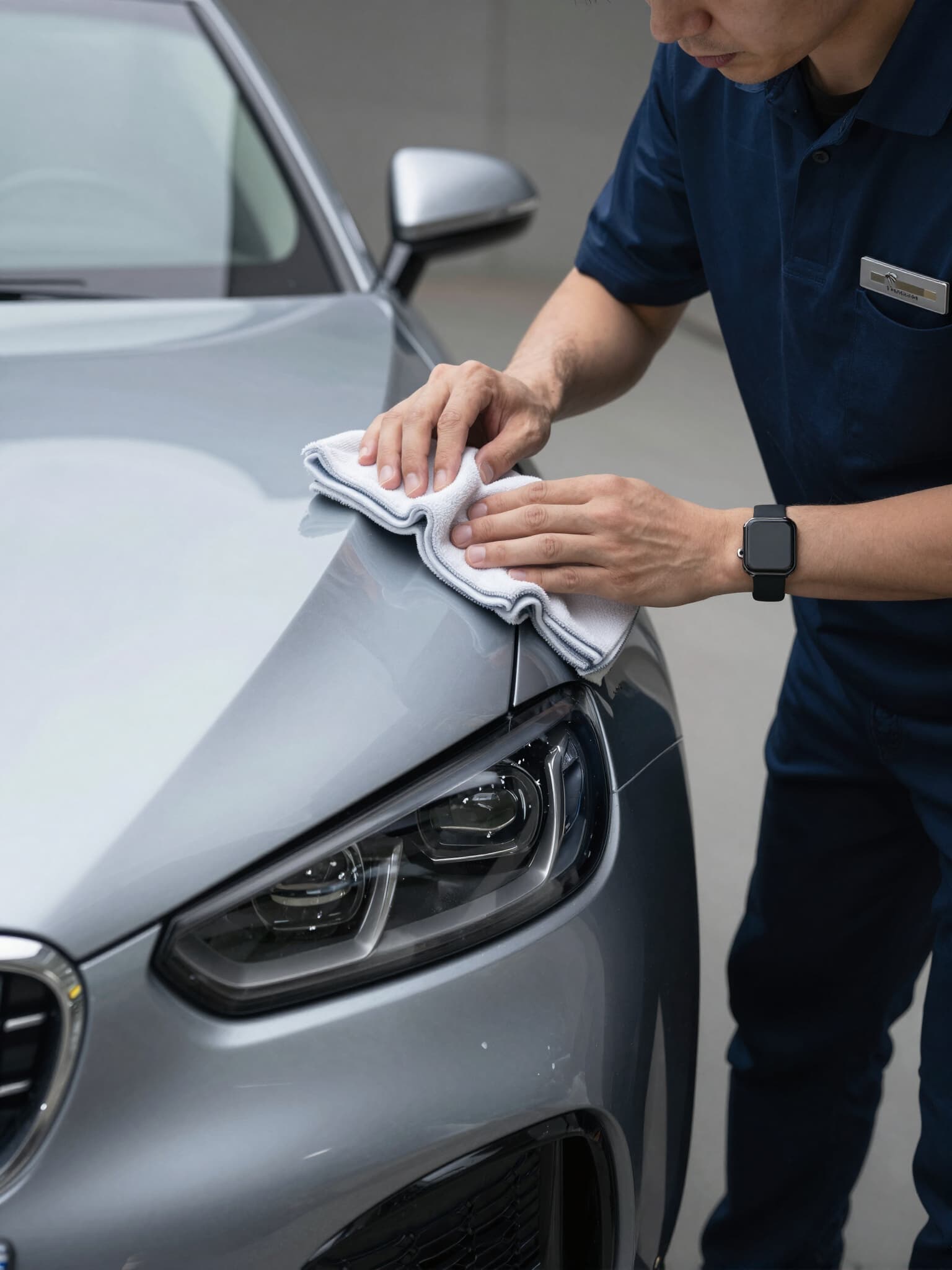 Detailarbeit am Fahrzeug